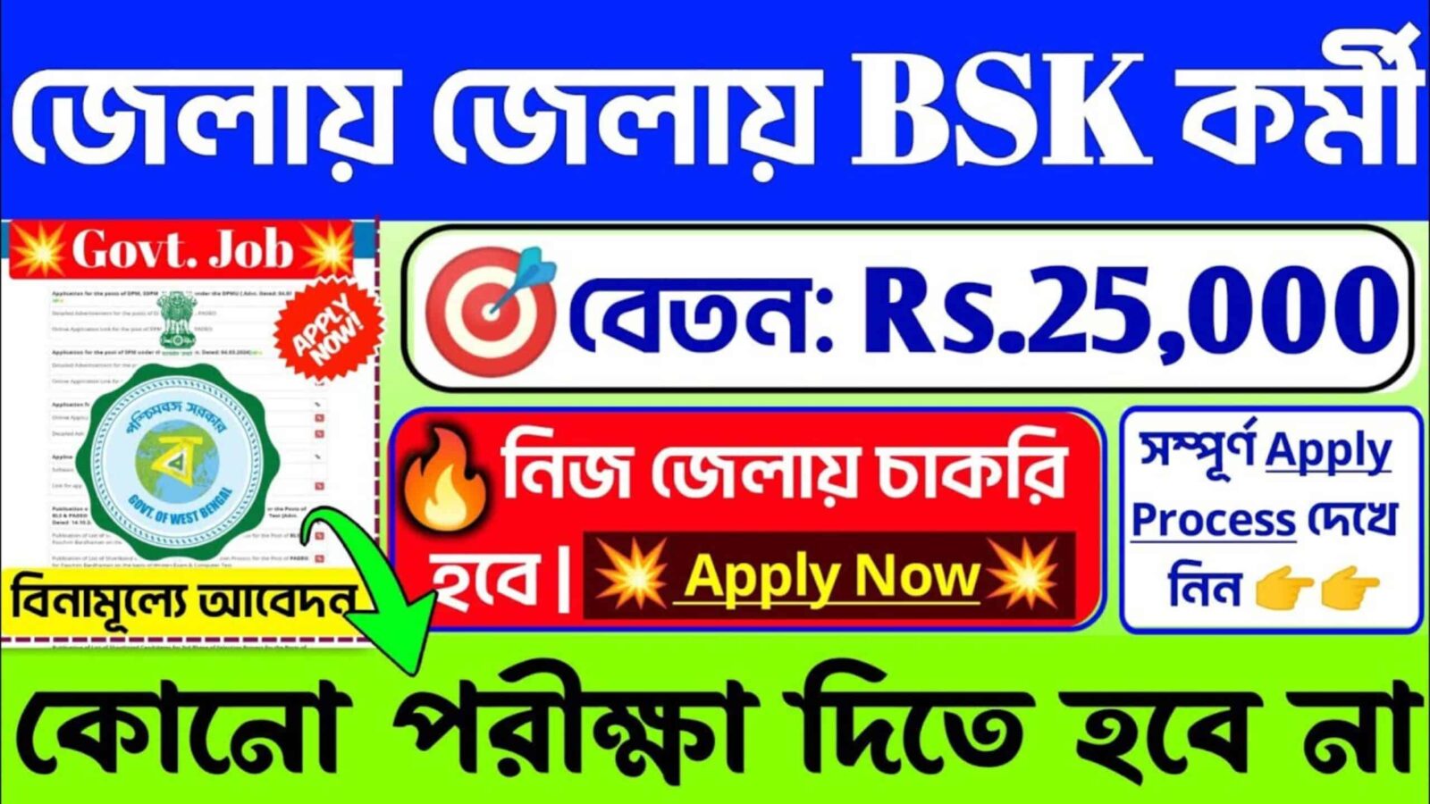 West Bengal BSK Job Vacancy 2024