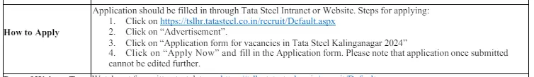 Tata Steel New Job Vacancy 2024